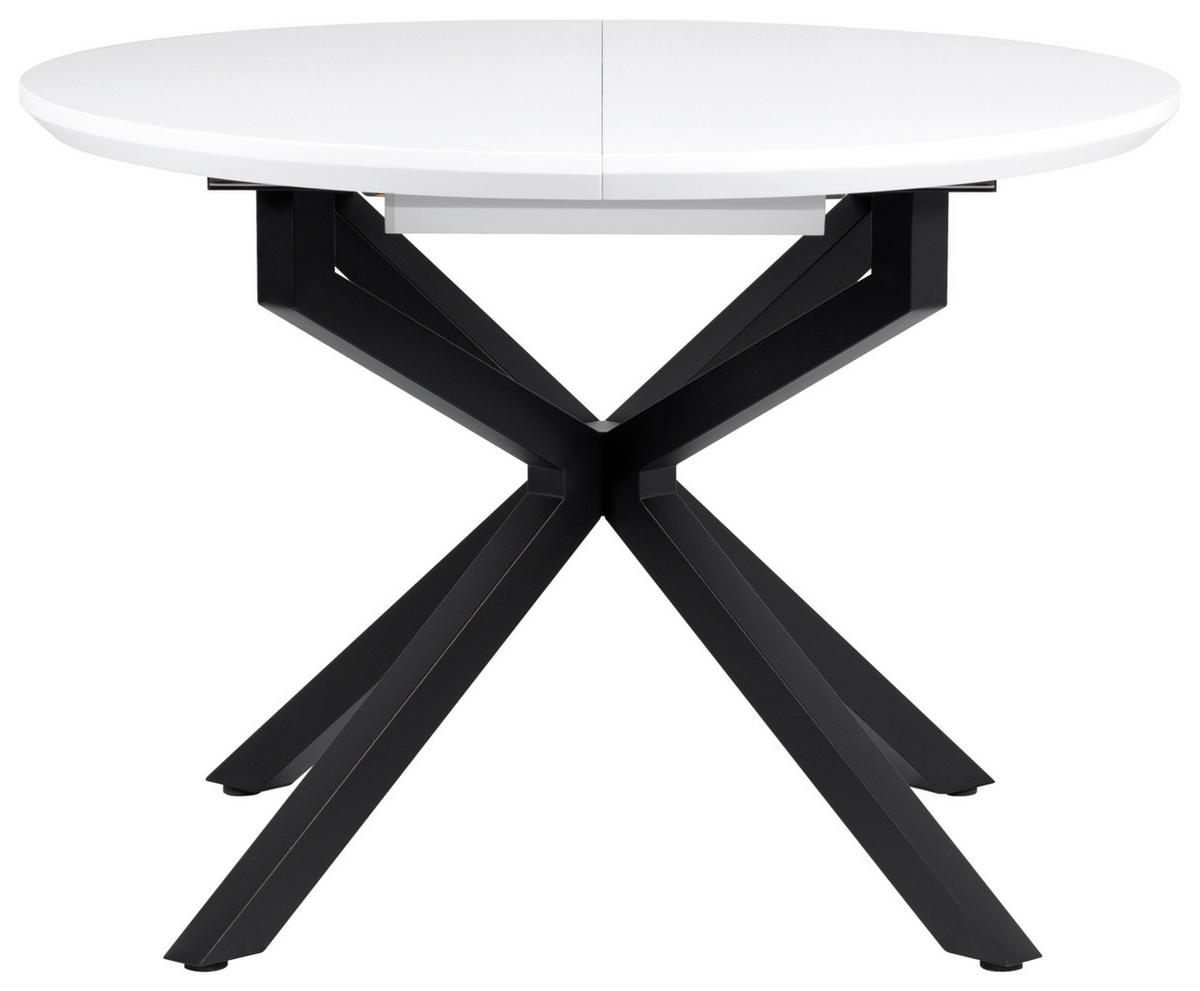 ESSTISCH 108/148/108/76 cm Nachbildung  Metall, Holzwerkstoff ausziehbar oval Schwarz, Weiß  - Schwarz/Weiß, MODERN, Holzwerkstoff/Metall (108/148/108/76cm) - Livetastic
