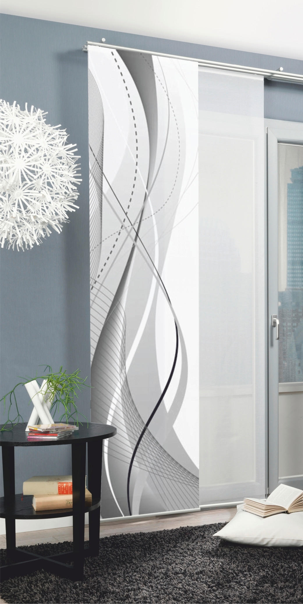 FLÄCHENVORHANG in Grau blickdicht  - Grau, Design, Textil (60/245cm)