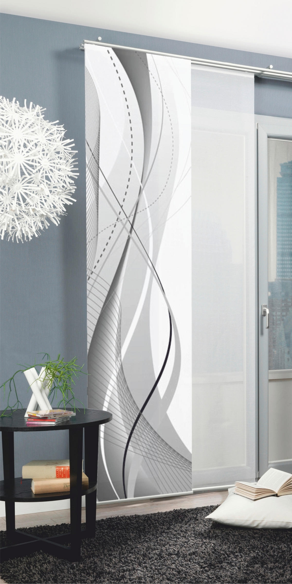 FLÄCHENVORHANG   blickdicht  60/245 cm   - Grau, Design, Textil (60/245cm)