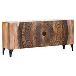 SIDEBOARD Mangoholz massiv Naturfarben, Schwarz Einlegeböden  - Schwarz/Naturfarben, Design, Holz/Metall (177/78/47cm) - Landscape