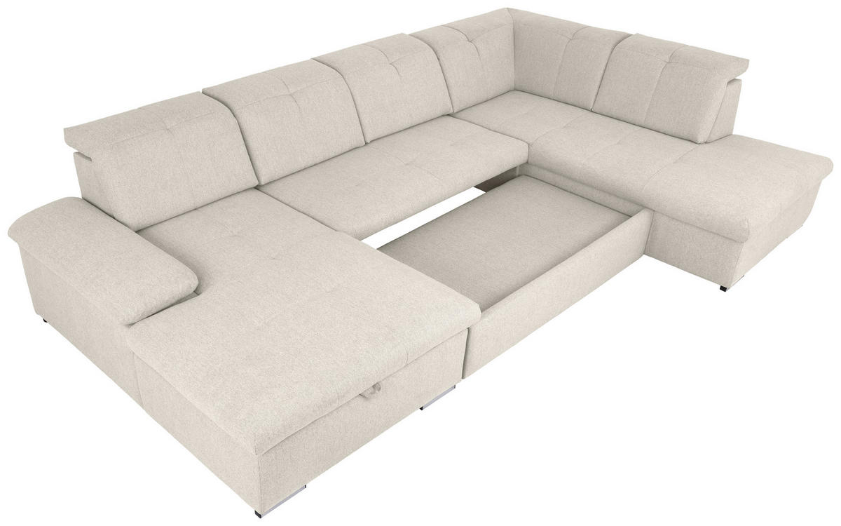 WOHNLANDSCHAFT in Beige  - Beige/Grau, Design, Textil/Metall (173/328/215cm) - MID.YOU