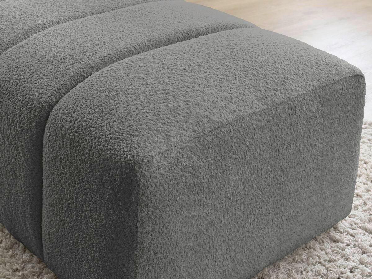 HOCKER ANNECY Bouclé Dunkelgrau  - Dunkelgrau/Schwarz, MODERN, Kunststoff/Textil (146/45/68cm)