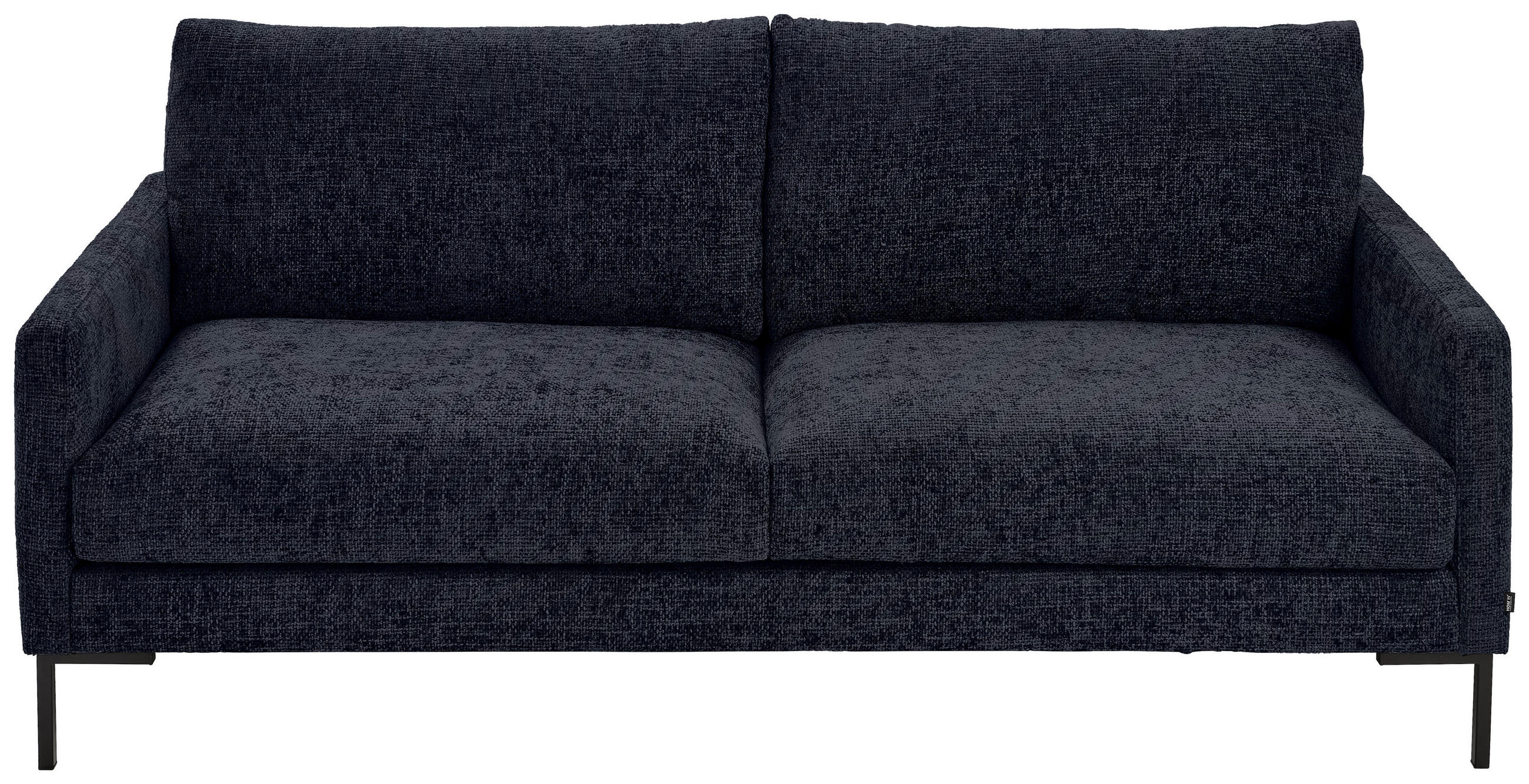 3-SITZER-SOFA Webstoff Dunkelblau  - Schwarz/Dunkelblau, KONVENTIONELL, Textil/Metall (196/78/90cm) - Hom`in