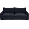 3-SITZER-SOFA Webstoff Dunkelblau  - Schwarz/Dunkelblau, KONVENTIONELL, Textil/Metall (196/78/90cm) - Hom`in