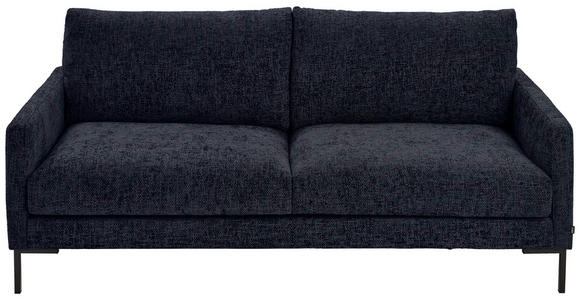 3-SITZER-SOFA Webstoff Dunkelblau  - Schwarz/Dunkelblau, KONVENTIONELL, Textil/Metall (196/78/90cm) - Hom`in