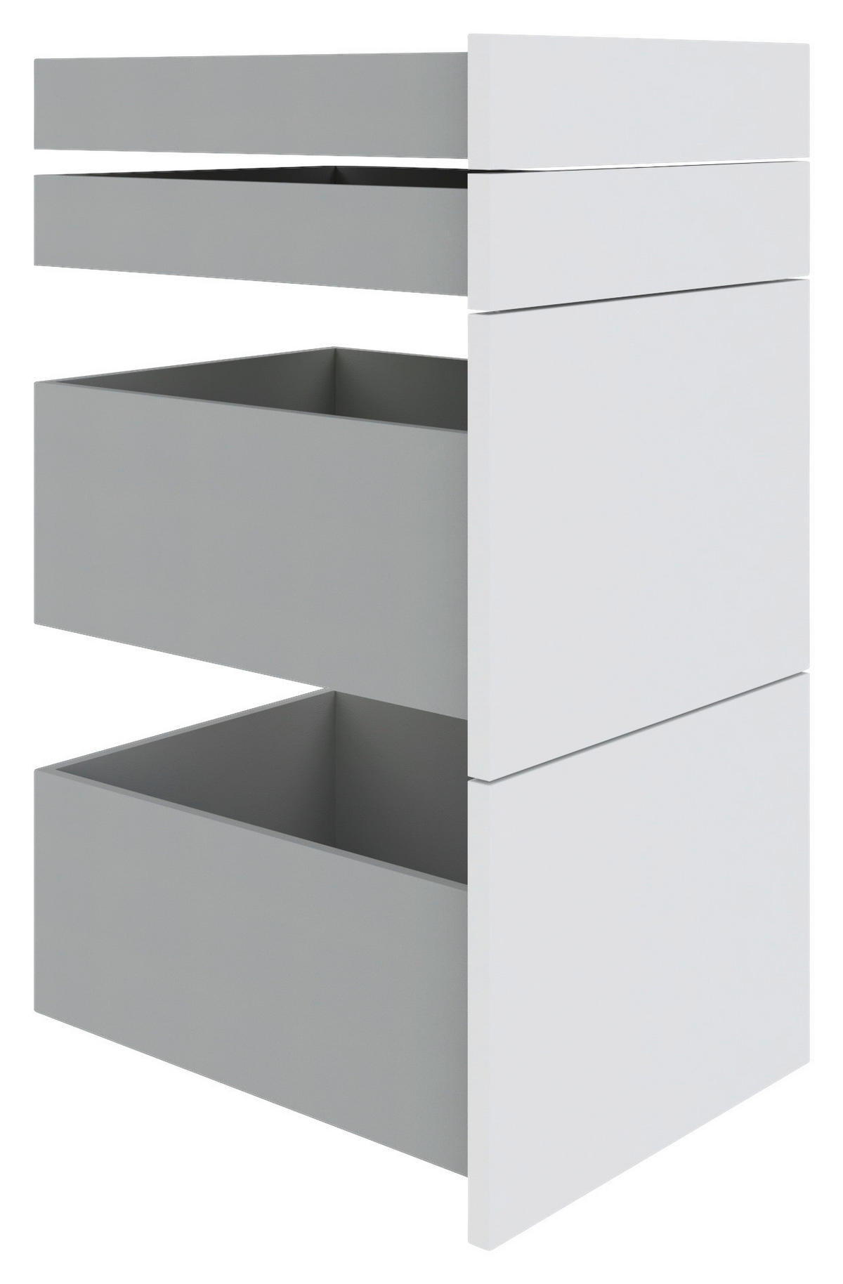 SCHUBLADENSET 45,3/83/46,8 cm   - Weiss, Konventionell, Holzwerkstoff (45,3/83/46,8cm) - Hom`in