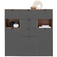 HIGHBOARD 125/125/44 cm  - Schwarz/Graphitfarben, MODERN, Glas/Holzwerkstoff (125/125/44cm) - Hom`in