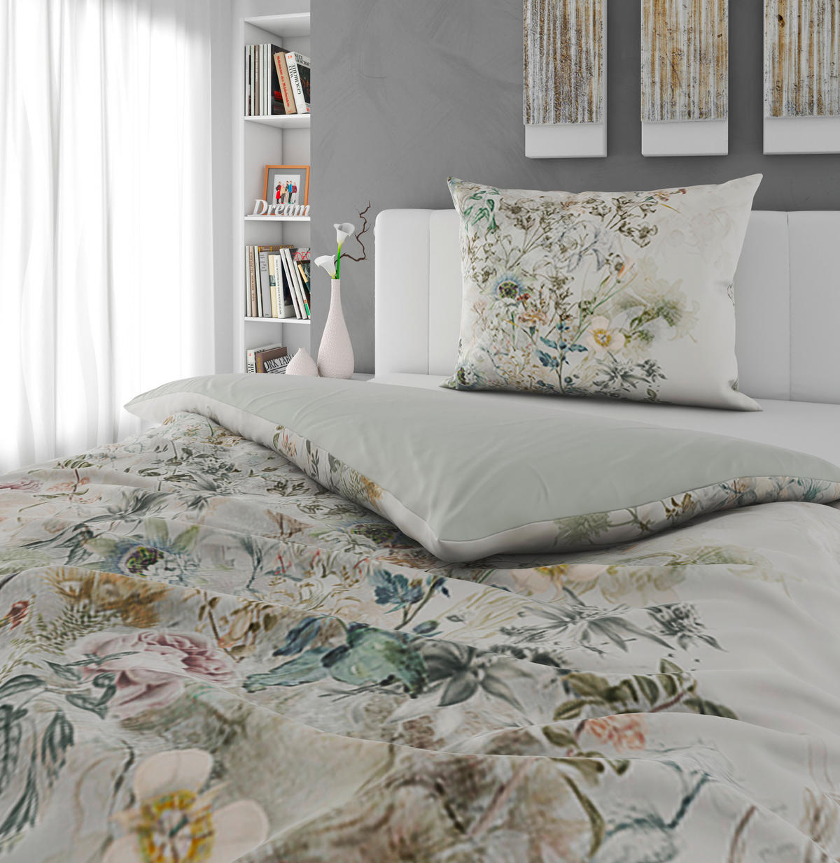 WENDEBETTWÄSCHE The Retreat Satin 140/200 cm  - Grau, Basics, Textil (140/200cm) - Novel