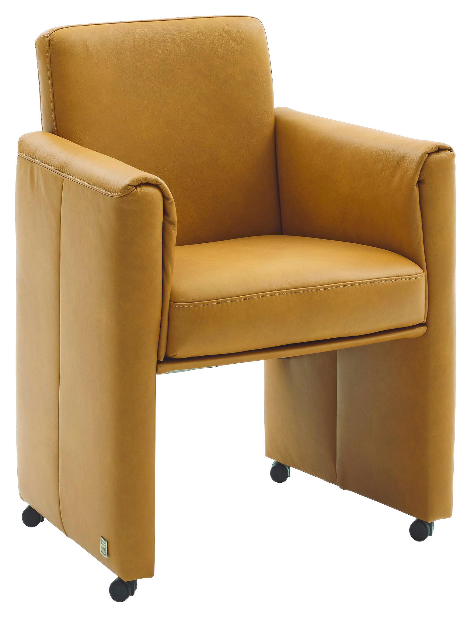 ARMLEHNSTUHL  in Echtleder pigmentiert  - Gelb, Design, Leder (68/86/63cm) - Musterring