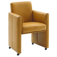 ARMLEHNSTUHL  in Echtleder pigmentiert  - Gelb, Design, Leder (68/86/63cm) - Musterring