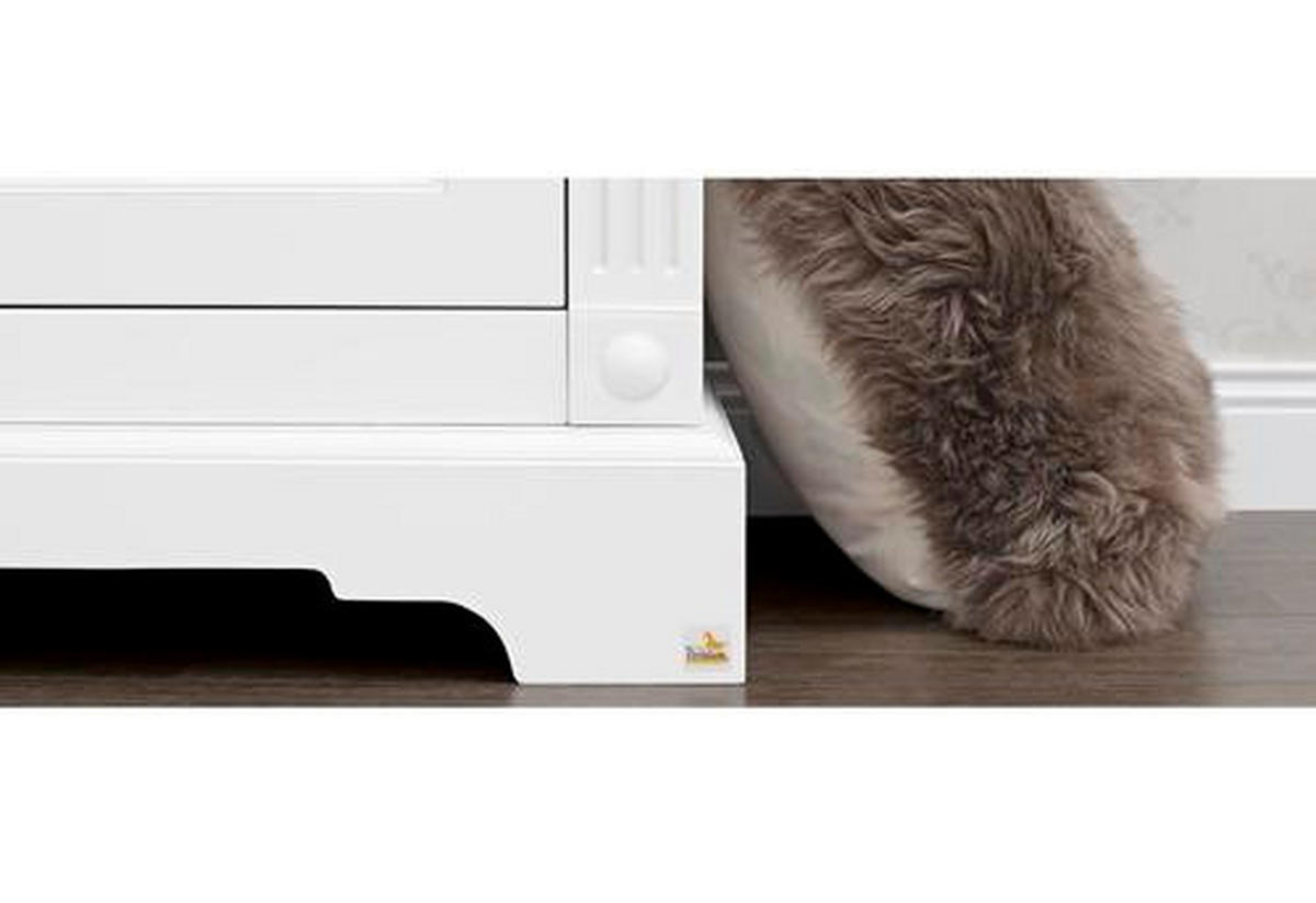 BABYKLEIDERSCHRANK PINOLINO EMILIA Weiß  - Anthrazit/Weiß, ROMANTIK / LANDHAUS, Holzwerkstoff/Metall (178/208/58cm) - Pinolino