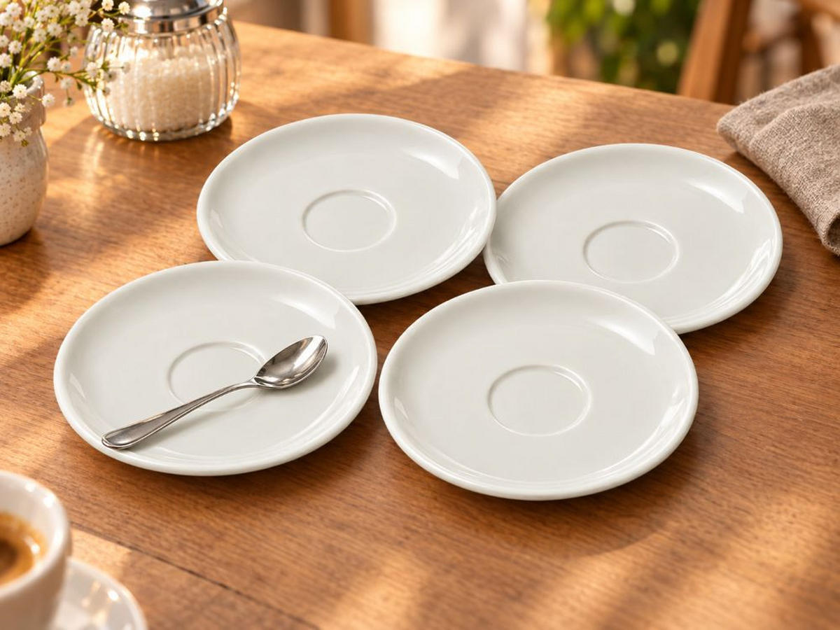ESPRESSO-UNTERTASSE  - Weiß, Trend, Keramik (10,6/1,3cm) - Dieter Knoll