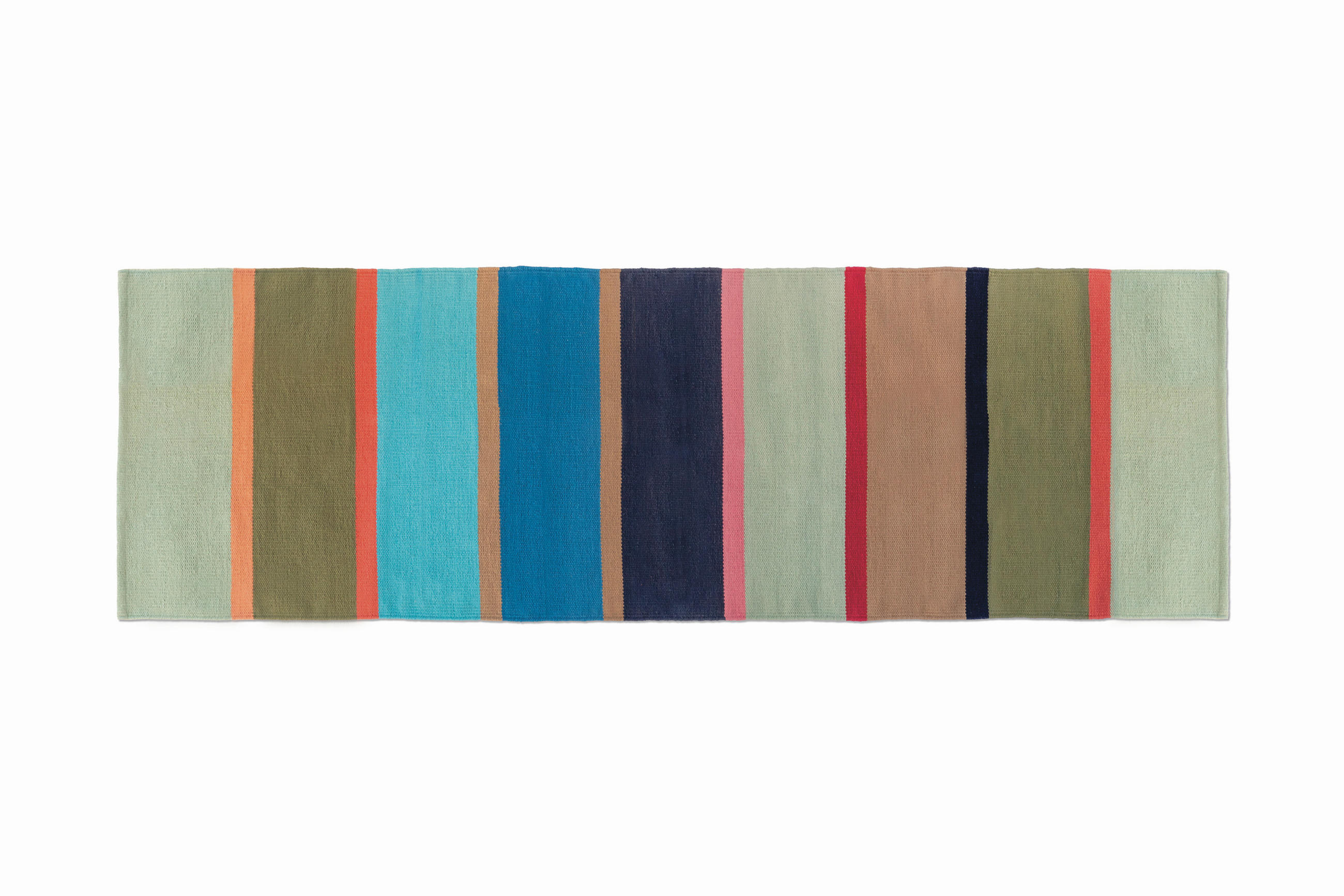 LÄUFER 80/250 cm REMEMBER Blau, Grün, Salbeigrün  - Blau/Salbeigrün, Basics, Textil (80/250cm)