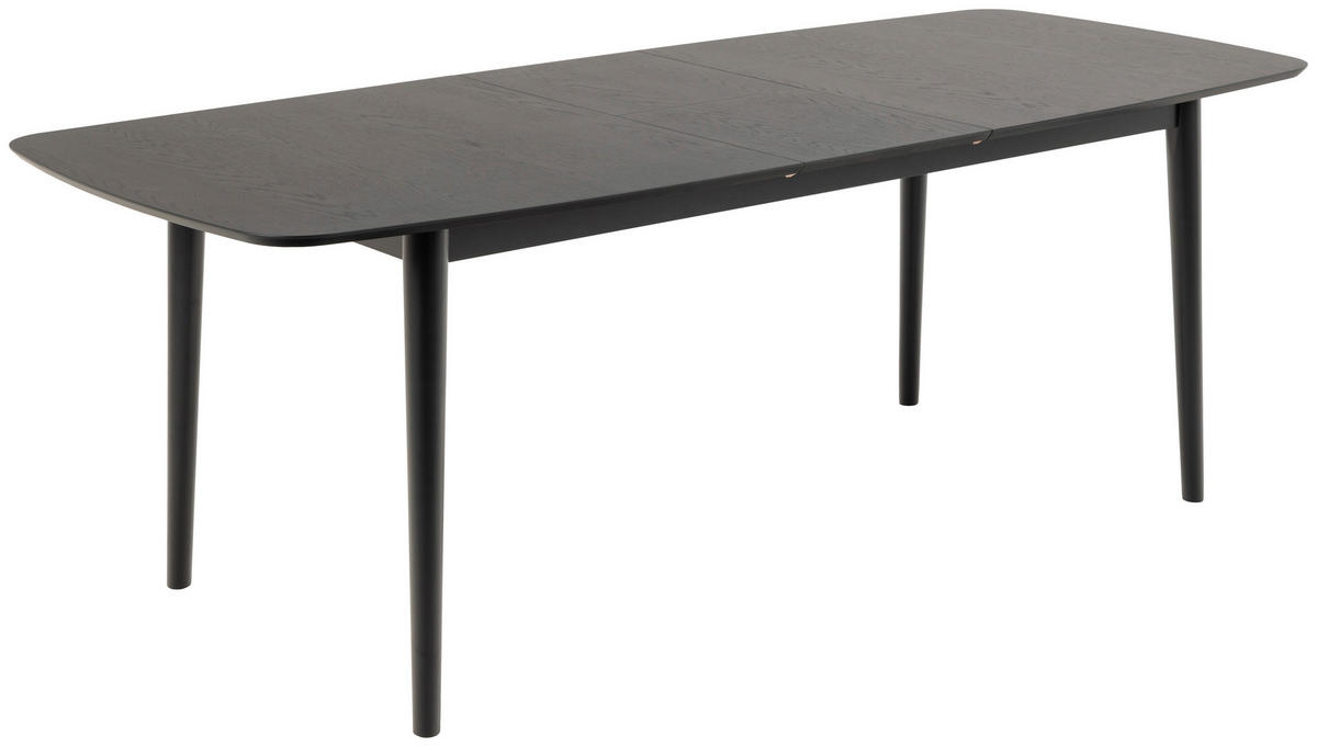 JEDILNA MIZA, furnirano hrast črna  - črna, Trend, leseni material/les (180-219/75/90cm) - MID.YOU
