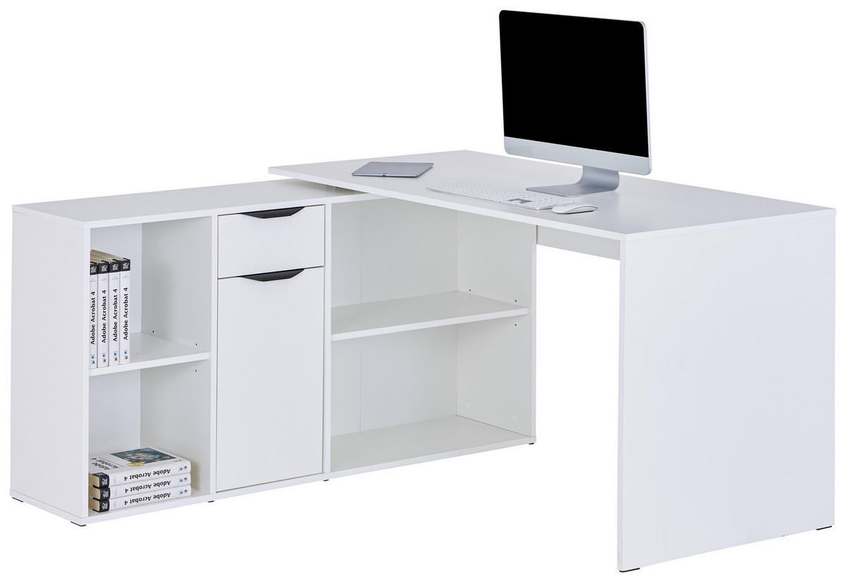 PISALNA MIZA leseni material bela  - črna/bela, Moderno, kovina/leseni material (136,8/74,2/135cm) - Livetastic