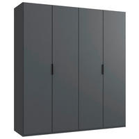 GARDEROB MED VIKDÖRRAR 200/216/58 cm 2-dörrar - grafitfärgad/svart, Design, trämaterial (200/216/58cm) - Boxxx