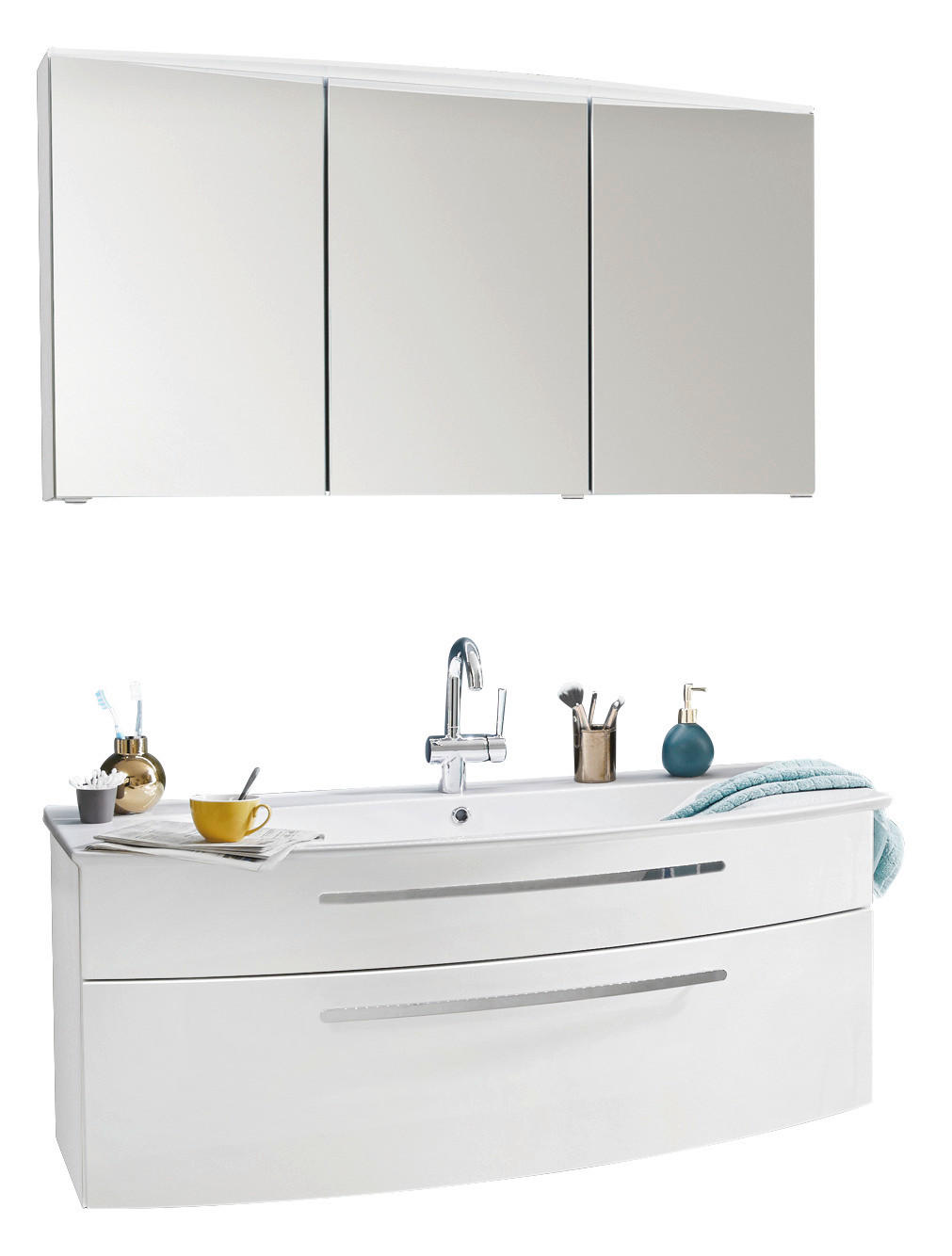 BADEZIMMER  in 120 cm  - Chromfarben/Weiß, MODERN, Holzwerkstoff/Metall (120cm) - Novel