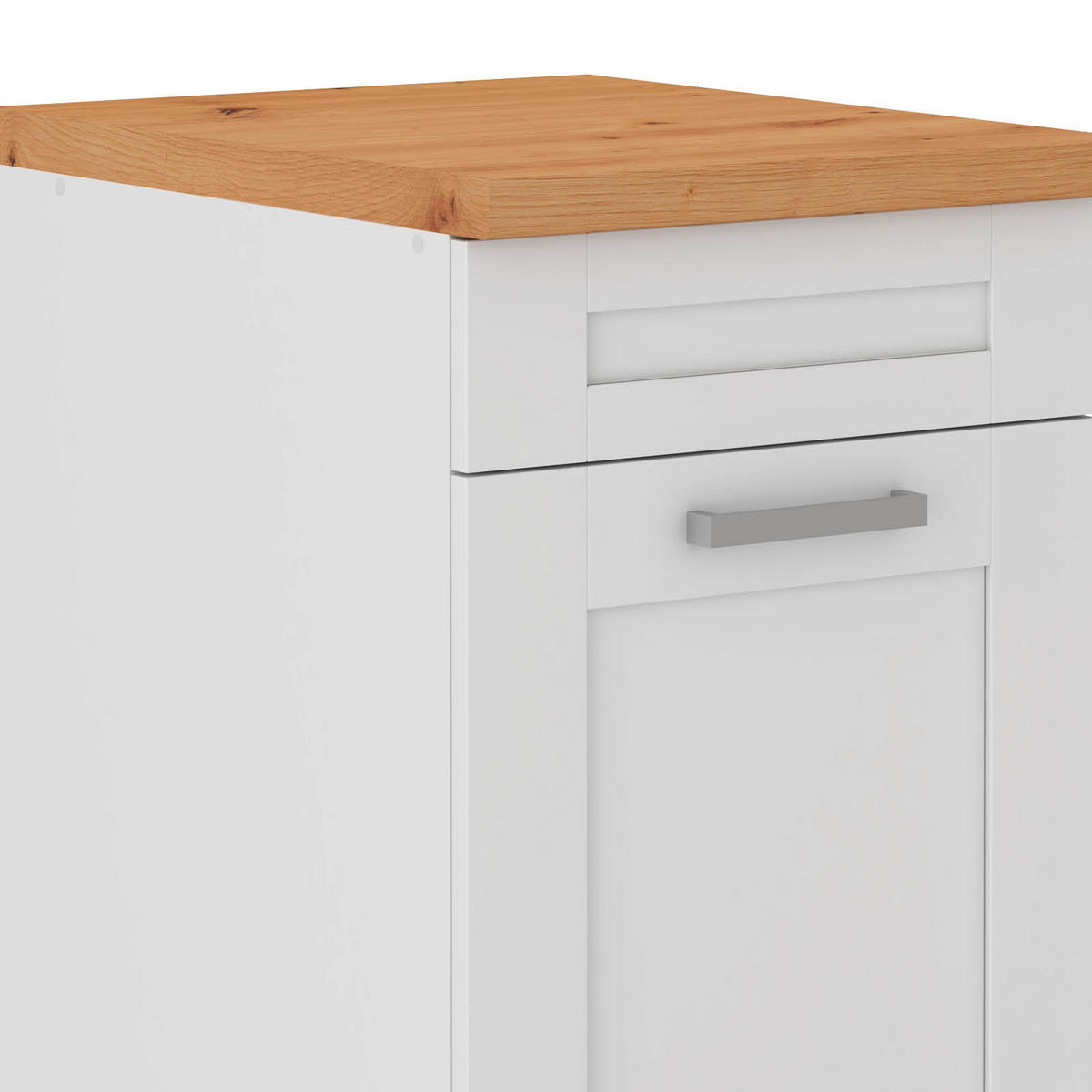 SPÜLENUNTERSCHRANK  in Weiß  - Silberfarben/Weiß, ROMANTIK / LANDHAUS, Holzwerkstoff/Metall (50/86cm) - MID.YOU