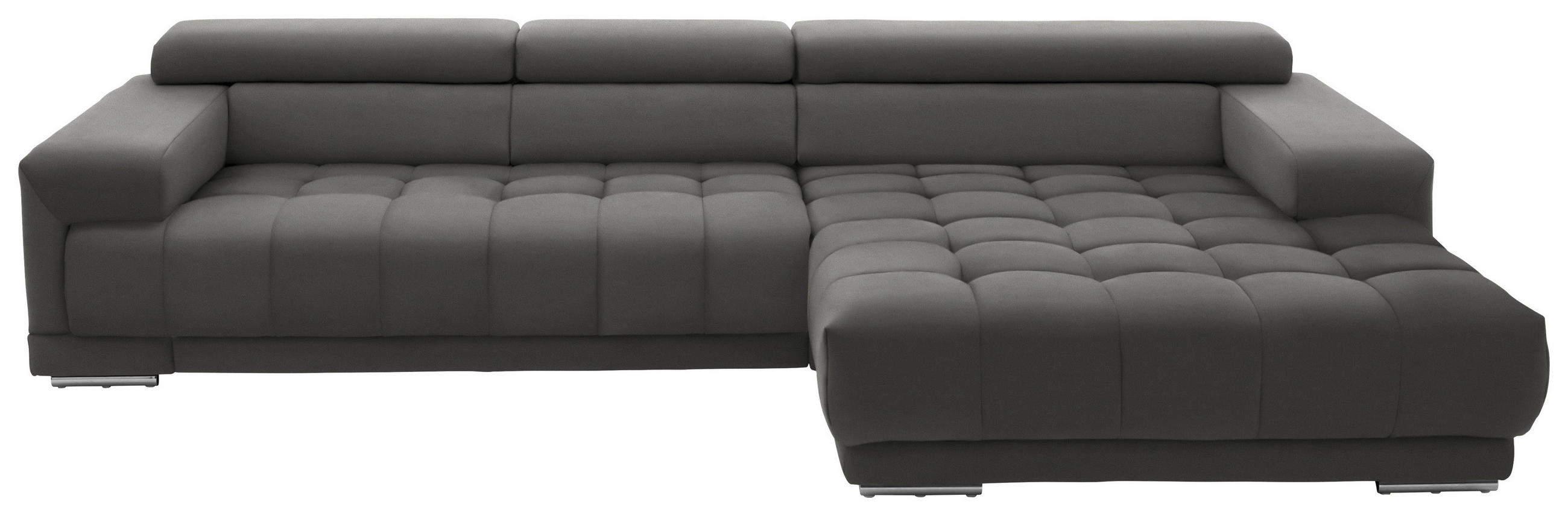 ECKSOFA Mikrofaser Silberfarben  - Silberfarben, Design, Textil/Metall (335/190cm) - Beldomo Speed