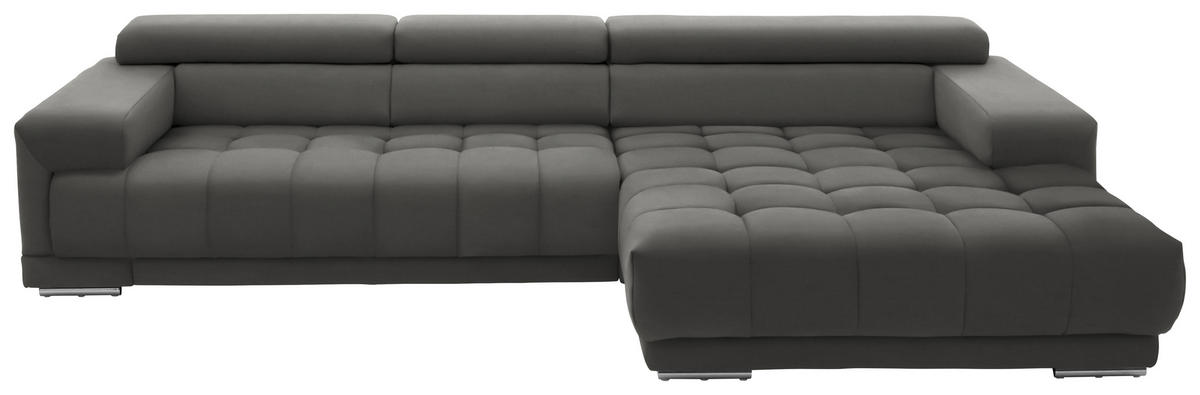 ECKSOFA Mikrofaser Silberfarben  - Silberfarben, Design, Textil/Metall (335/190cm) - Beldomo Speed