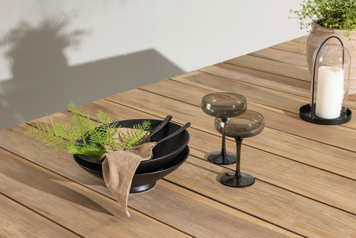 GARTENTISCH Holz, Metall Weiß, Beige rechteckig  - Beige/Weiß, MODERN, Holz/Metall (210/100/75cm) - Gardenson