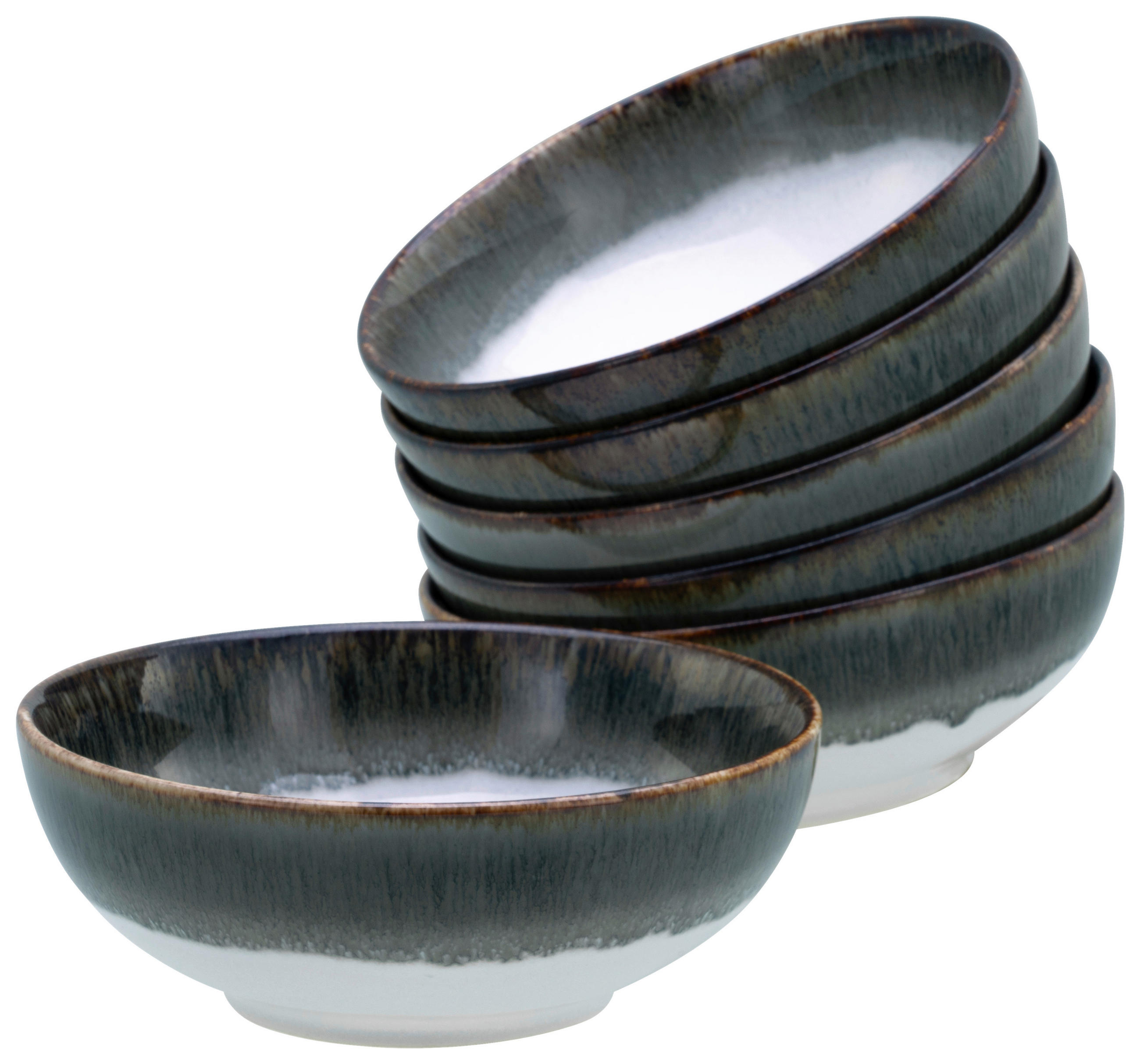 SCHÜSSELSET 6-teilig Cascade 16,5 cm   - Weiß/Grau, Design, Keramik (16,5cm) - Creatable