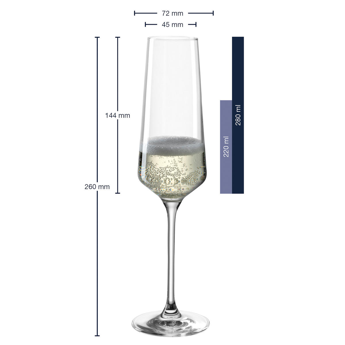 ČAŠA ZA PENUŠAVO VINO  280 ml  - providno, Osnovno, staklo (280ml) - Leonardo