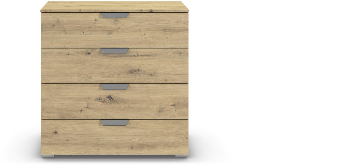KOMMODE  in 80/81/42 cm  - Chromfarben/Eiche Artisan, Design, Holzwerkstoff/Metall (80/81/42cm) - Carryhome