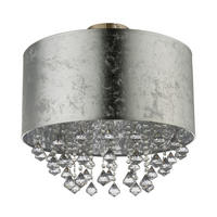 DECKENLEUCHTE 40/38 cm   - Klar/Silberfarben, Design, Kunststoff/Textil (40/38cm) - Globo