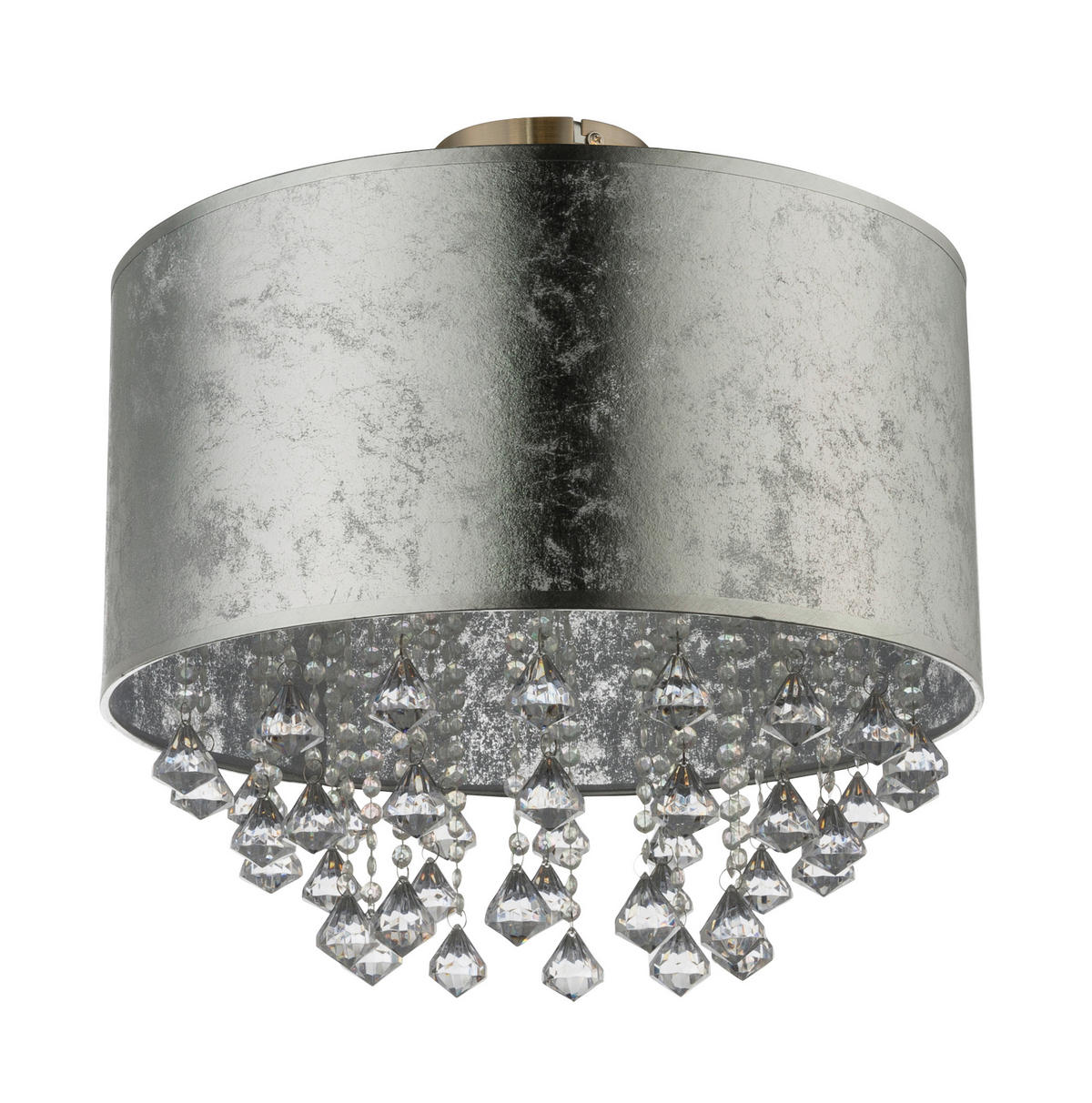 DECKENLEUCHTE 40/38 cm   - Klar/Silberfarben, Design, Kunststoff/Textil (40/38cm) - Globo