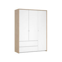 Dulap Cu Uși Rotative, 149/202/58 cm, alb, culoare lemn stejar - argintiu/alb, Konventionell, metal/material pe bază de lemn (149/202/58cm) - Boxxx