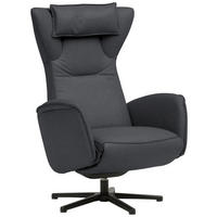 RELAXSESSEL Leder Schieferfarben  - Schieferfarben/Schwarz, Design, Leder/Metall (75/106/86cm) - Valdera