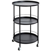 SERVIERWAGEN Schwarz  - Schwarz, MODERN, Metall (45/75cm)