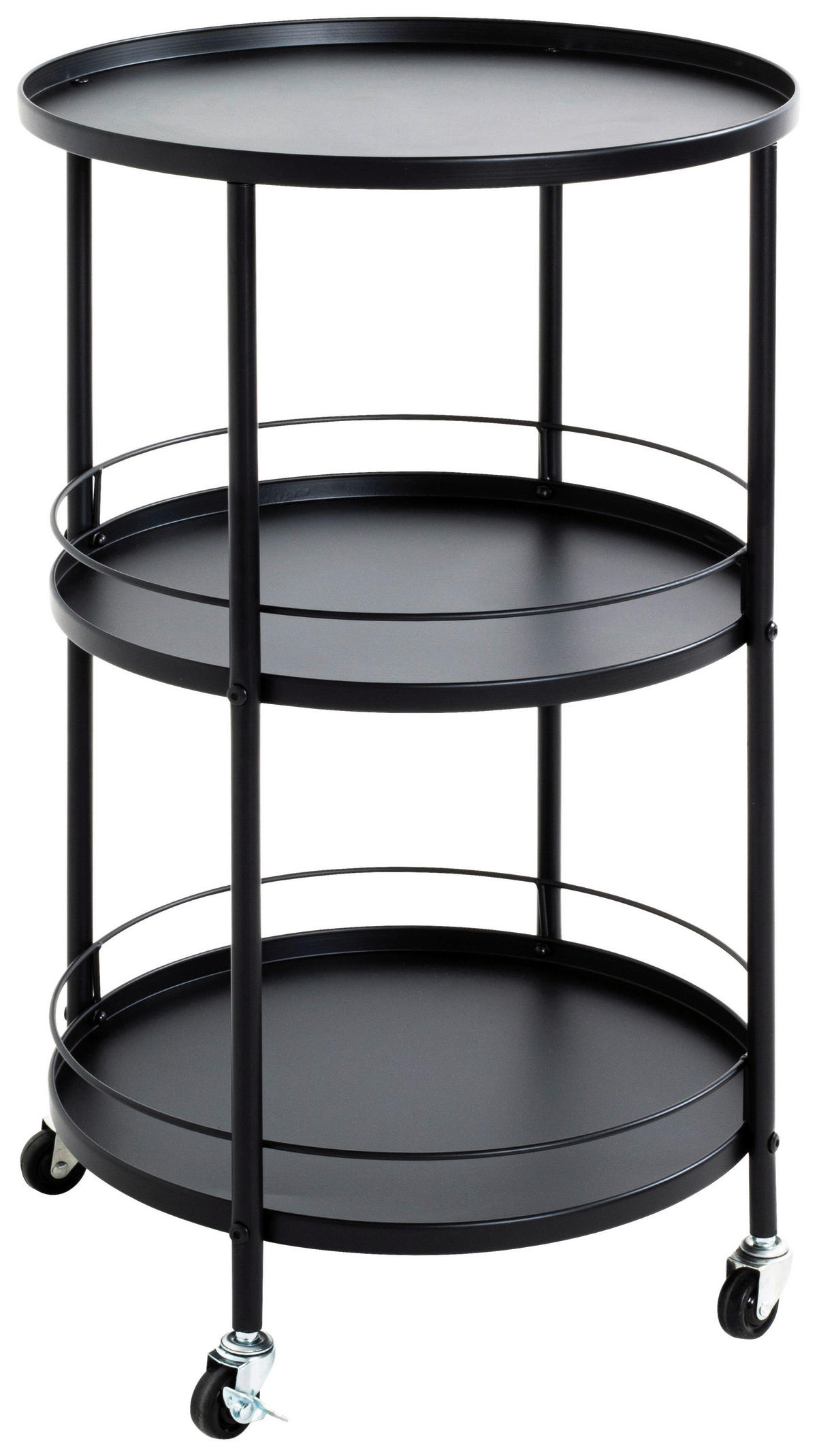 SERVIERWAGEN Schwarz  - Schwarz, MODERN, Metall (45/75cm)