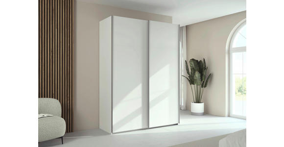 SCHWEBETÜRENSCHRANK 162/223/68 cm 2-türig Weiß  - Alufarben/Weiß, Basics, Holzwerkstoff/Metall (162/223/68cm) - Novel
