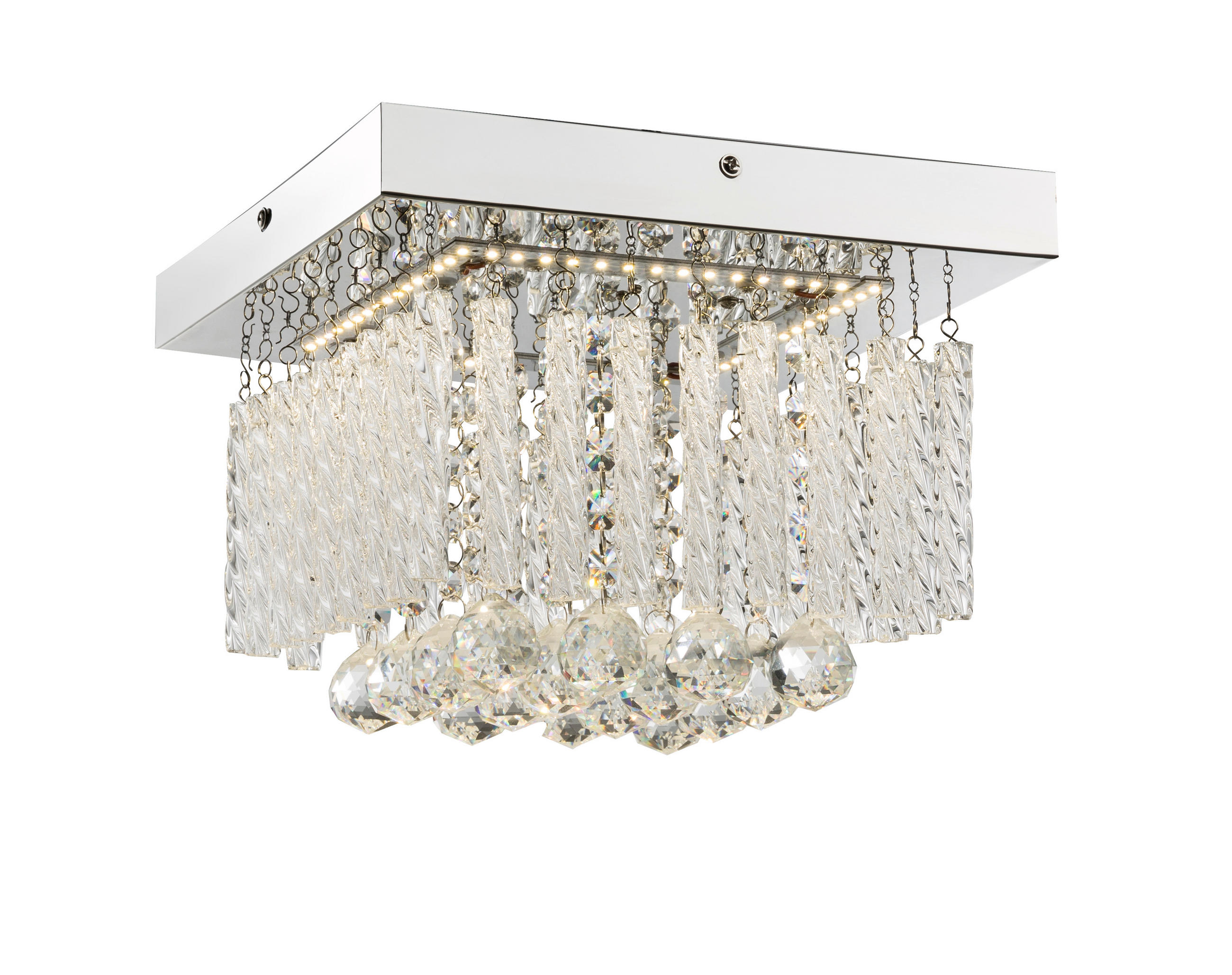 LED-DECKENLEUCHTE 25/25/15 cm   - Design, Glas/Metall (25/25/15cm) - Globo