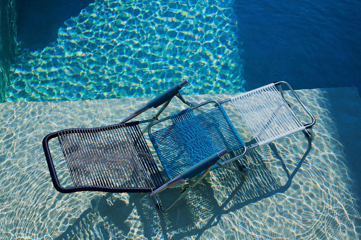 GARTEN-RELAXSESSEL 60/110/48 cm  - Blau/Alufarben, Design, Kunststoff/Metall (60/110/48cm) - Jan Kurtz