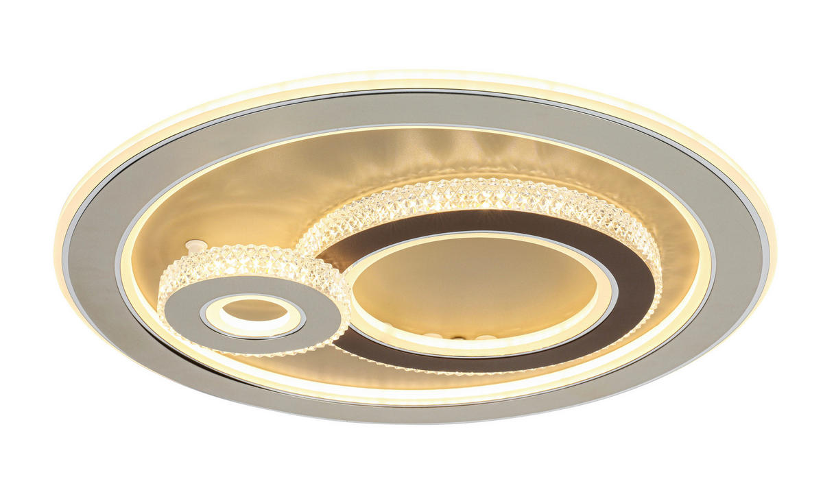 LED MENNYEZETI LÁMPA - krómszínű/barna, Trend, műanyag/fém (48/9cm) - Novel