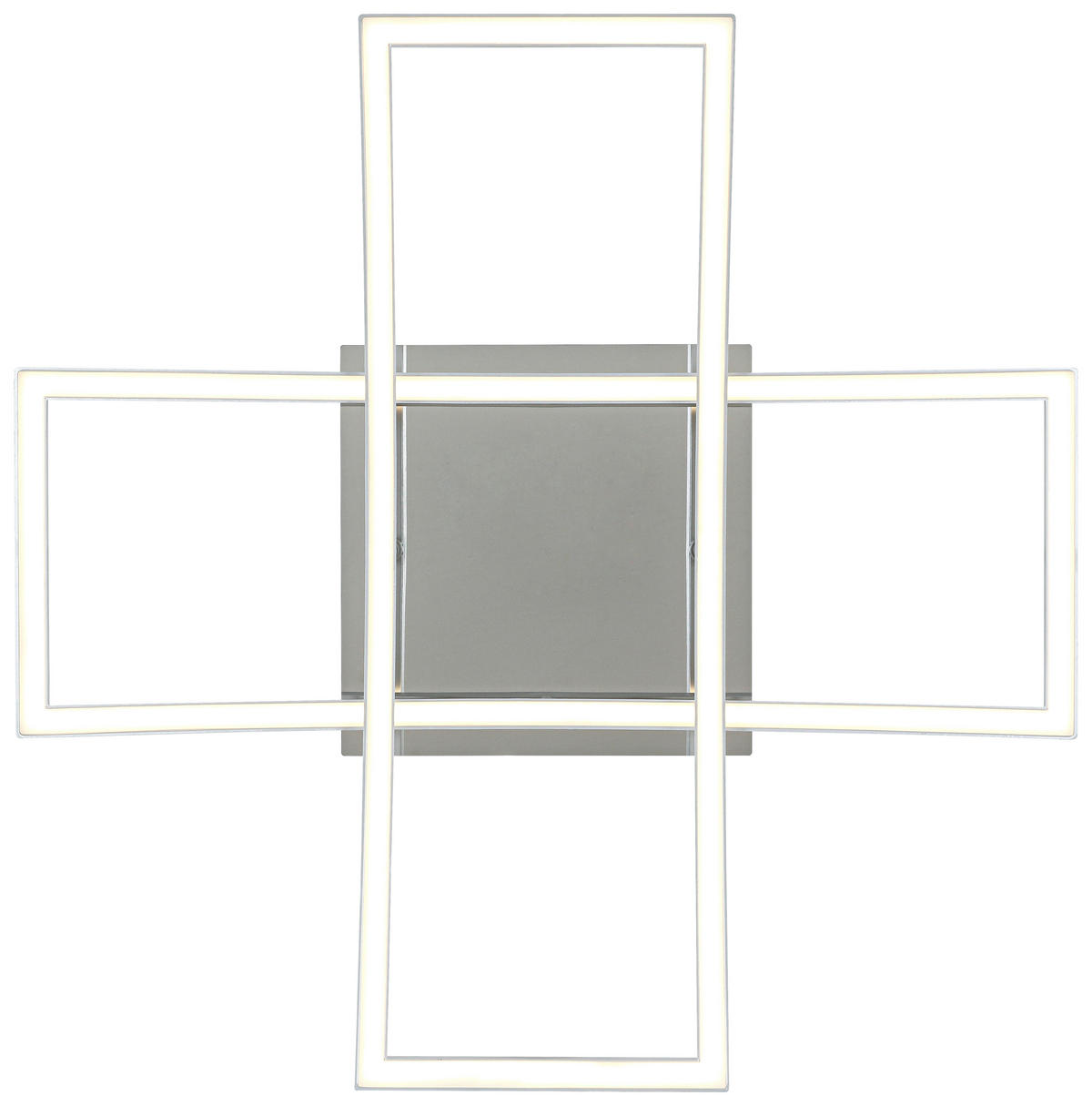 DECKENLEUCHTE 59/59/13 cm   - Chromfarben/Silberfarben, Trend, Kunststoff/Metall (59/59/13cm) - Novel