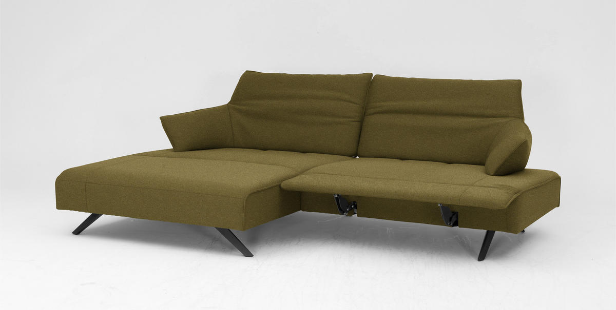 ECKSOFA in Struktur Hellgrün  - Anthrazit/Hellgrün, Design, Textil/Metall (165/276cm) - Himolla