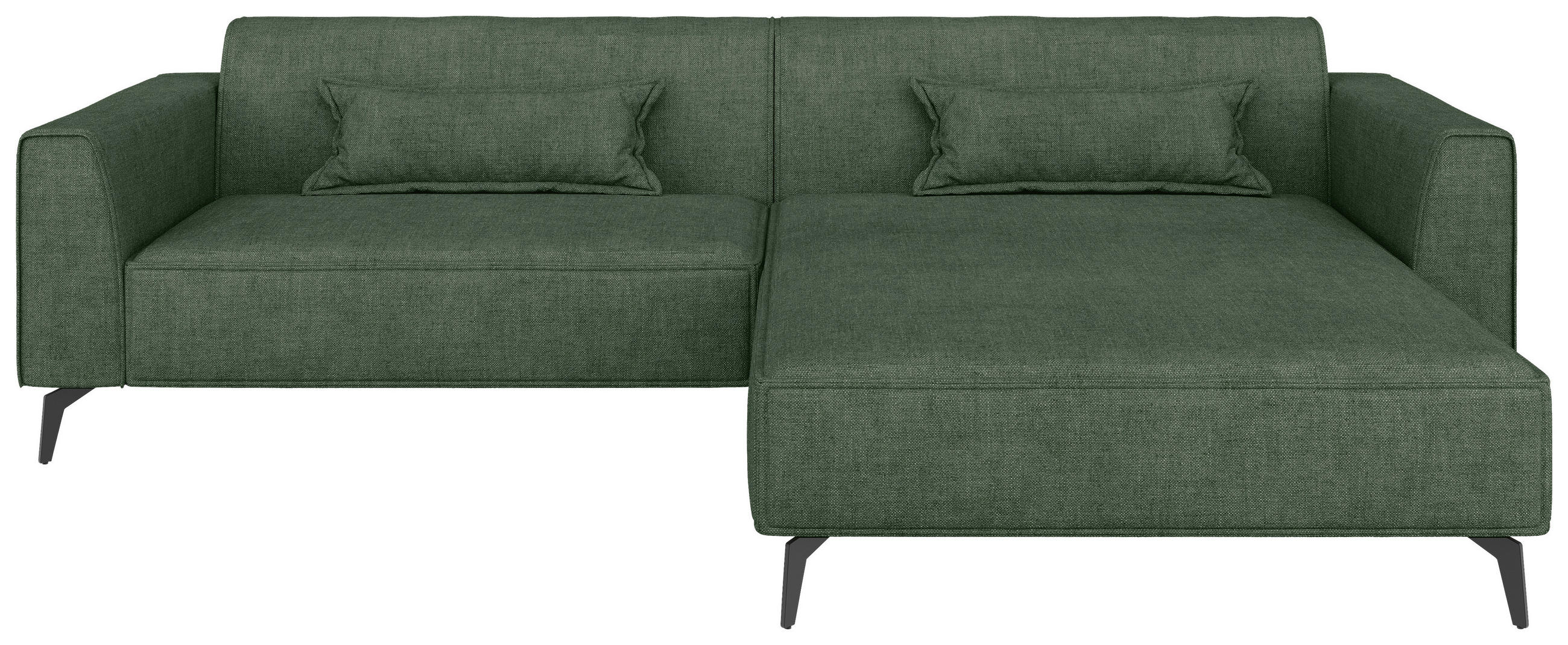 ECKSOFA Chenille Grün  - Schwarz/Grün, Modern, Textil/Metall (300/192cm) - Carryhome