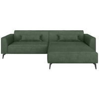 ECKSOFA Chenille Grün  - Schwarz/Grün, Modern, Textil/Metall (300/192cm) - Carryhome