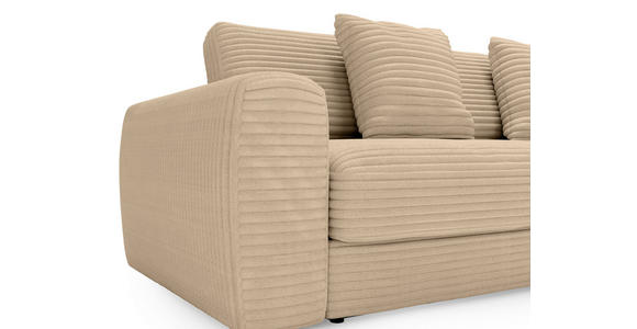 ECKSOFA in Cord Beige  302/182 cm  - Beige/Schwarz, MODERN, Kunststoff/Textil (302/182cm) - Carryhome