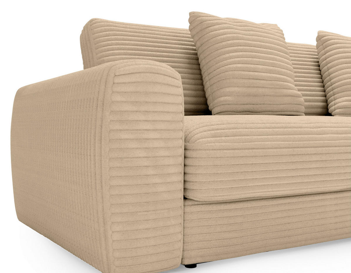 ECKSOFA in Cord Beige  302/182 cm  - Beige/Schwarz, MODERN, Kunststoff/Textil (302/182cm) - Carryhome