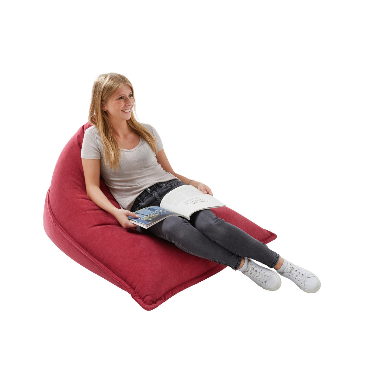 SITZSACK Webstoff Rot 250 L  - Rot, KONVENTIONELL, Textil (98/80/125cm) - Xora