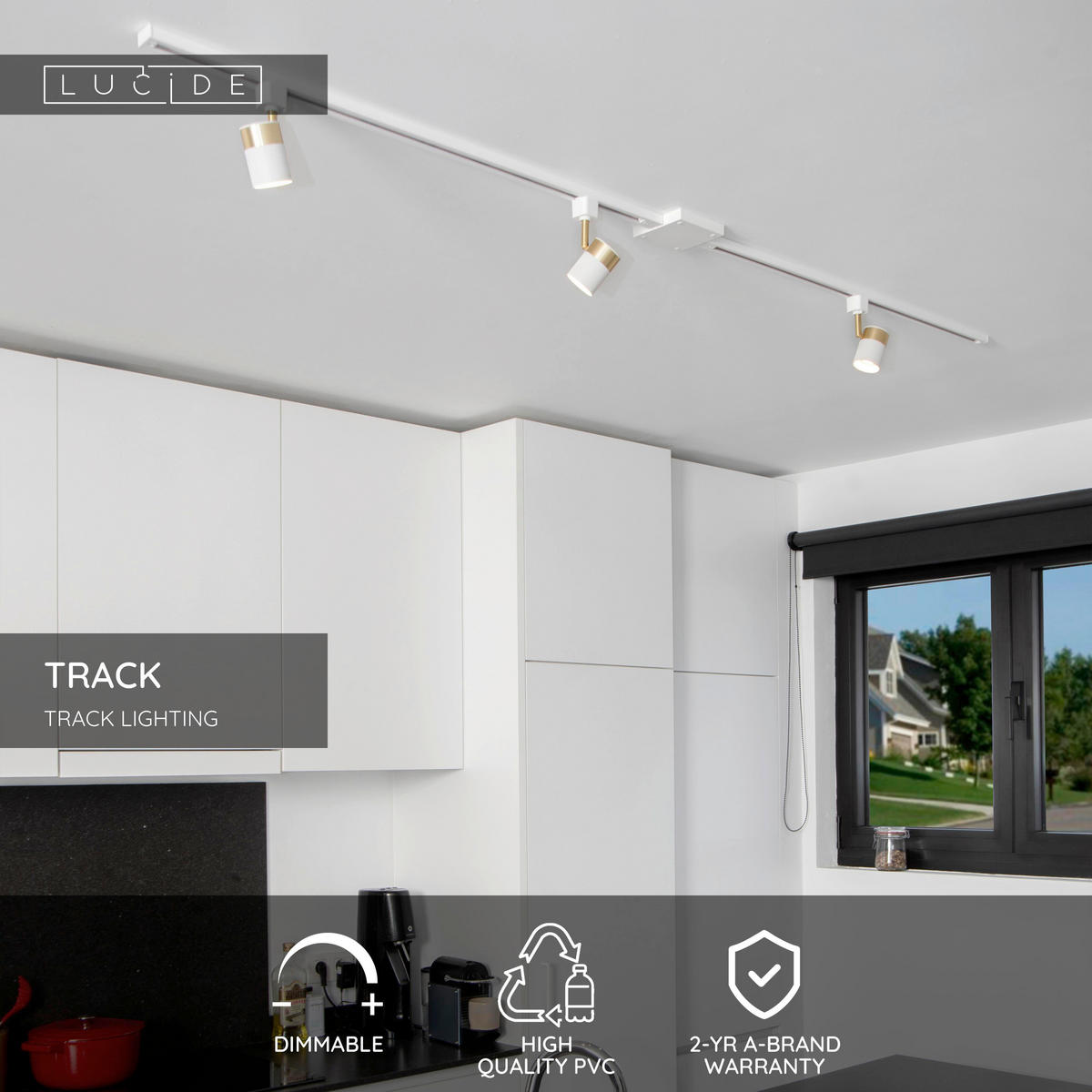 SCHIENENSYSTEM Track 19.6/12/1,8 cm   - Weiß, Basics, Kunststoff (19.6/12/1,8cm) - Lucide