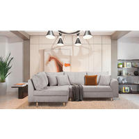 ECKSOFA Ariella Grau Cord  - Naturfarben/Grau, Design, Holz/Textil (161/231cm) - Livetastic
