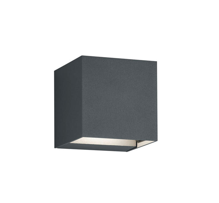 AUßENWANDLEUCHTE 8/8/8 cm   - Anthrazit, Basics, Metall (8/8/8cm)