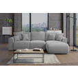 ECKSOFA Grau Cord  - Chromfarben/Grau, KONVENTIONELL, Kunststoff/Textil (293/195cm) - Carryhome