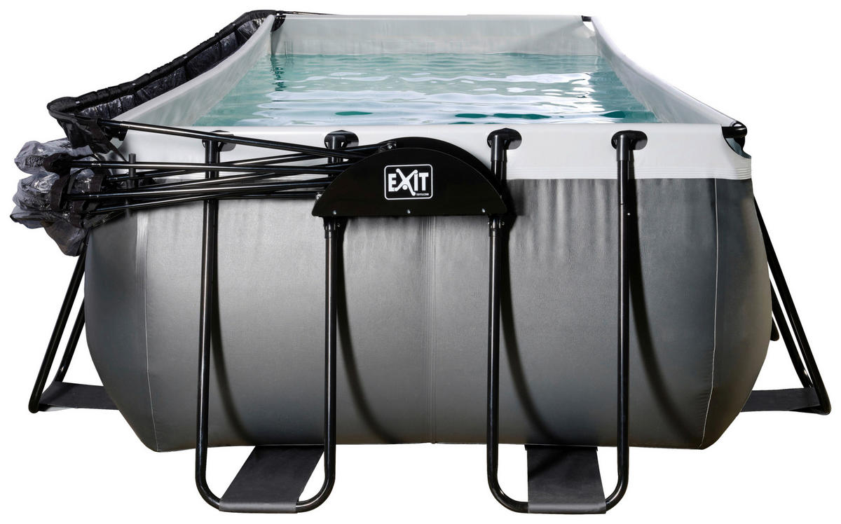 POOL-SET BLACK 540/250/122 cm  - Schwarz, KONVENTIONELL, Metall (540/250/122cm) - EXIT Toys